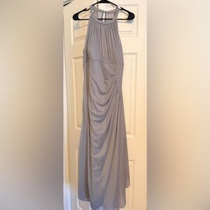 David's Bridal Gray Halter Dress